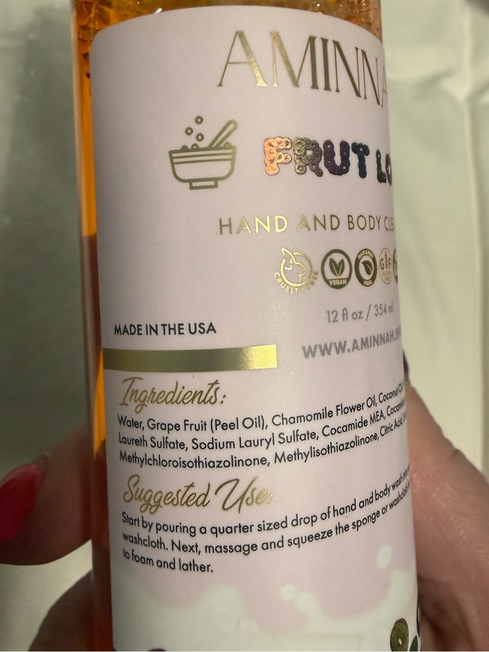 Aminnah “Fruit Loops” Hand & Body foaming Cleanser! NEW! Smell matches the name! - Picture 3 of 7